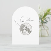 Invitation Nous Sommes Au-Dessus Du Baby shower Lune (Debout devant)