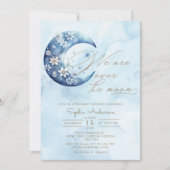 Invitation Nous Sommes Au-Dessus Du Baby shower Moon Boy (Devant)