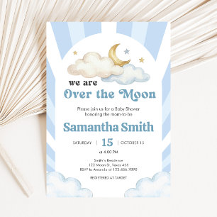 Invitation Nous sommes au septième ciel Baby Shower