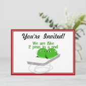 Invitation Nous sommes comme deux petits pois dans un pois (Debout devant)