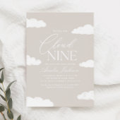 Invitation Nous sommes dans le nuage neuf Baby shower neutre