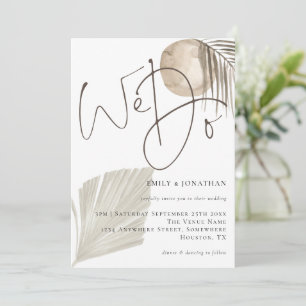 Invitation Nous Sommes De Script Boho Pampas Mariage Grass