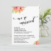 Invitation Nous sommes des cœurs mariés Script Boho aquarelle (Debout devant)