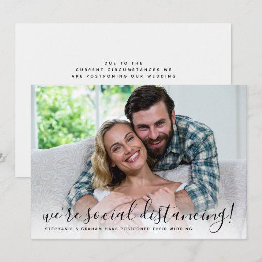 Invitation Nous sommes des mariés reportés distancés socialem (Devant / Derrière)