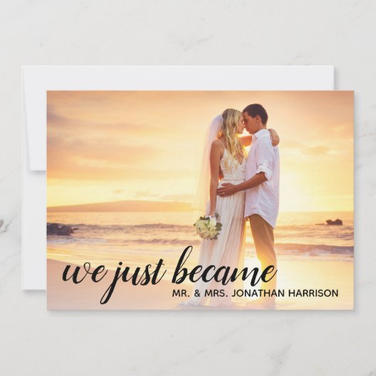 Invitation Nous Sommes Devenus M. Mme Photo Réception Mariée (Devant)