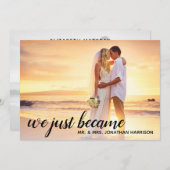 Invitation Nous Sommes Devenus M. Mme Photo Réception Mariée (Devant / Derrière)