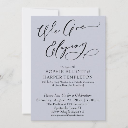 Invitation Nous Sommes En Train De Célébrer, Simple Dusty Blu (Devant)