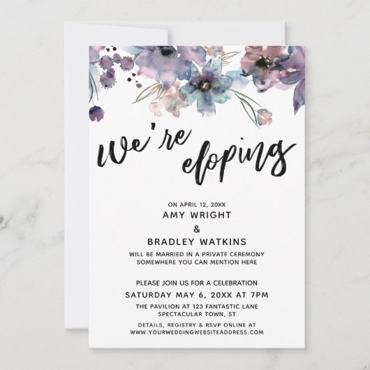 Invitation Nous sommes en train d'Eloping Décontractée écritu (Devant)