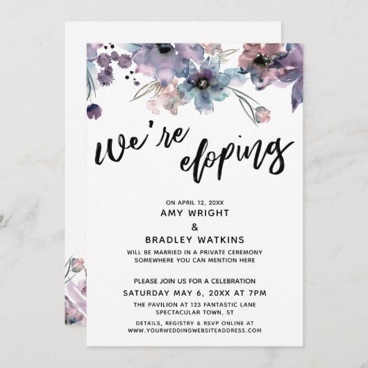 Invitation Nous sommes en train d'Eloping Décontractée écritu (Devant / Derrière)