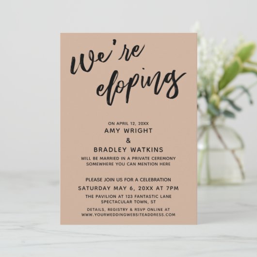 Invitation Nous sommes en train d'Eloping moderne écriture ma (Debout devant)