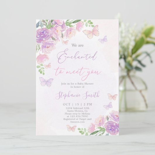 Invitation Nous sommes enchantés de vous rencontrer fille Bab (Debout devant)