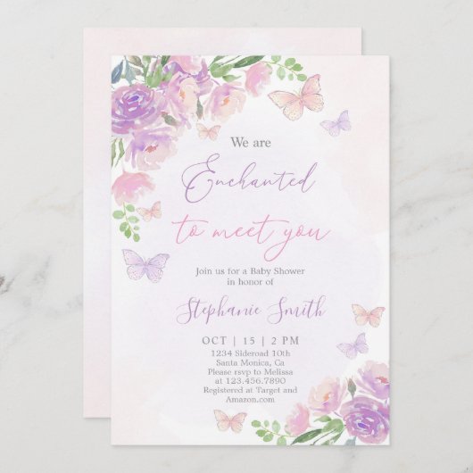 Invitation Nous sommes enchantés de vous rencontrer fille Bab (Devant / Derrière)