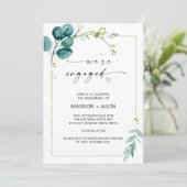 Invitation Nous sommes Engaged Engagement Party Green and Gol (Debout devant)
