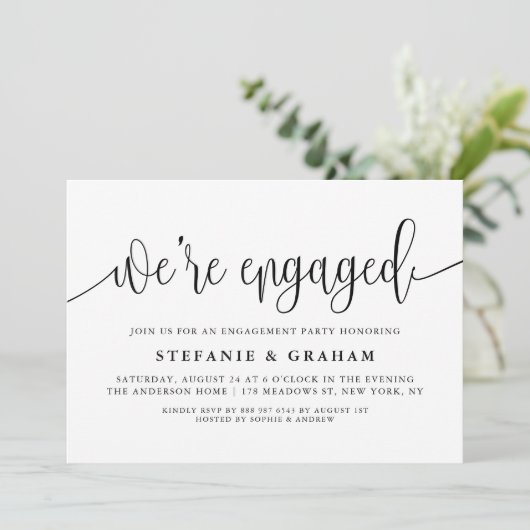 Invitation Nous sommes engagés Black Calligraphy Engagement P (Debout devant)