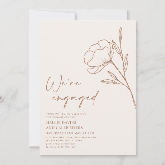 Invitation Nous sommes engagés Boho Botanical Engagement Part (Devant)