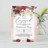 Invitation Nous sommes engagés Bourgogne Floral Boho Invitati (Debout devant)