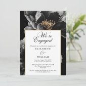 Invitation Nous sommes engagés Elegant Floral Engagement Part (Debout devant)