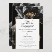 Invitation Nous sommes engagés Elegant Floral Engagement Part (Devant / Derrière)