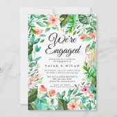 Invitation Nous sommes engagés Fiançailles Tropical Faire-par (Devant)