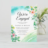 Invitation Nous sommes engagés Fiançailles Tropical Faire-par (Debout devant)