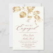 Invitation Nous sommes engagés Gold Photo Engagement Party (Devant)