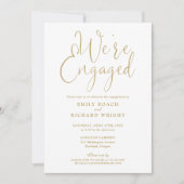 Invitation Nous sommes engagés Gold Script Engagement Party (Devant)