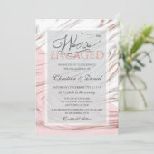 Invitation Nous sommes engagés Marble Rose Fiançailles or (Debout devant)