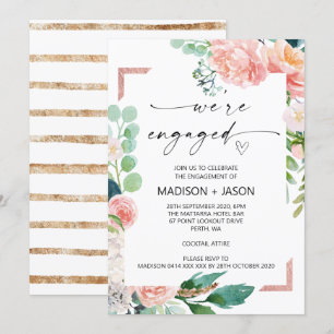 Invitation Nous sommes engagés Parti Engagement Pink Floral