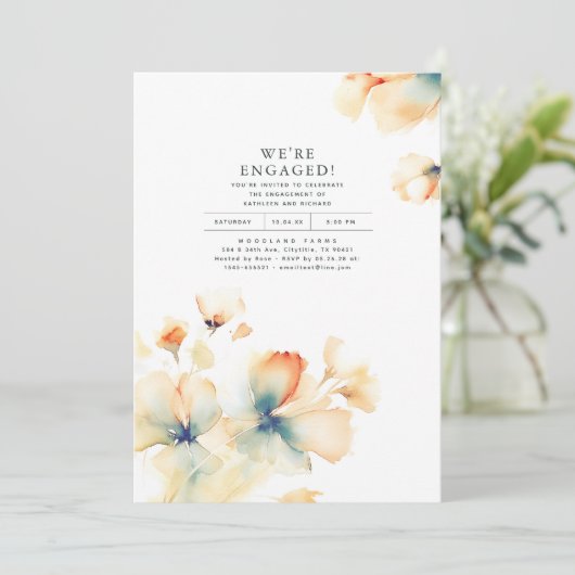 Invitation Nous sommes engagés Romantic Engagement Party Phot (Debout devant)