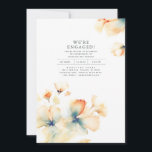 Invitation Nous sommes engagés Romantic Engagement Party Phot<br><div class="desc">Commencez votre voyage à jamais avec ces élégantes invitations de fiançailles d'automne, en incorporant astucieusement une photo chère du couple à venir. Cette invitation résume parfaitement l'essence de l'amour et de l'engagement à travers son design minimaliste, ses éléments floraux rêvés et sa typographie sophistiquée. Le front de l'invitation présente un...</div>
