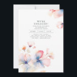 Invitation Nous sommes engagés Romantic Engagement Party Phot<br><div class="desc">Célébrez le début de votre éternité avec ces élégantes invitations photos de fiançailles. Cette invitation capte l'essence de l'amour et de l'engagement avec son design minimaliste, son agencement floral romantique et son élégante typographie contemporaine. L'avant de l'invitation présente un bouquet de fleurs rêveur dans des teintes de rose roux doux,...</div>