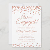 Invitation Nous sommes engagés ! Rose Gold Parties scintillan (Devant)