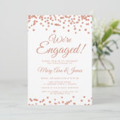 Invitation Nous sommes engagés ! Rose Gold Parties scintillan (Debout devant)