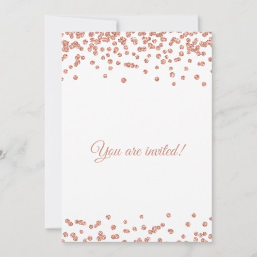 Invitation Nous sommes engagés ! Rose Gold Parties scintillan (Dos)