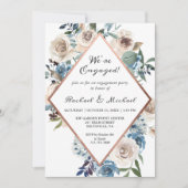 Invitation Nous sommes engagés Rustic Boho Floral Engagement  (Devant)
