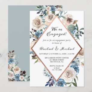 Invitation Nous sommes engagés Rustic Boho Floral Engagement