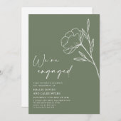 Invitation Nous sommes engagés Sage Green Engagement Party (Devant / Derrière)
