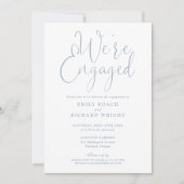 Invitation Nous sommes engagés Script Dusty Blue Engagement P (Devant)