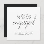 Invitation Nous sommes engagés Simple Engagement Party Callig (Devant / Derrière)