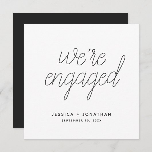 Invitation Nous sommes engagés Simple Engagement Party Callig (Devant / Derrière)