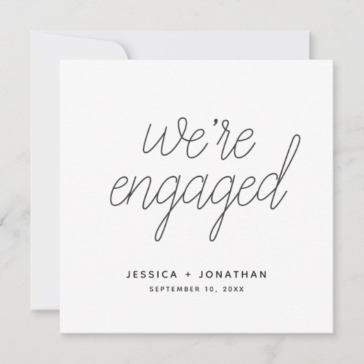 Invitation Nous sommes engagés Simple Engagement Party Callig (Devant)