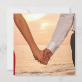 Invitation Nous sommes engagés Simple Photo Magenta Fiançaill (Dos)