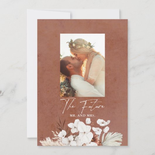 Invitation Nous sommes engagés Terracotta Engagement Party Ph (Dos)