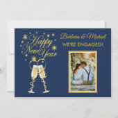 Invitation Nous sommes fiancés Bonne année Or Bleu Photo (Devant)