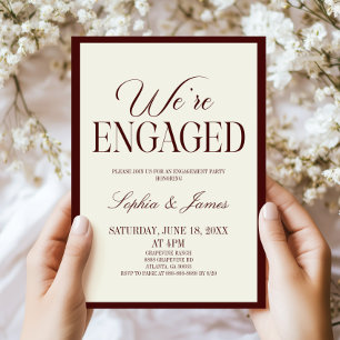 Invitation Nous sommes fiancés Fête de fiançailles Bordeaux M