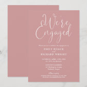 Invitation Nous sommes fiancés Fête de fiançailles Rose Pouss (Devant / Derrière)