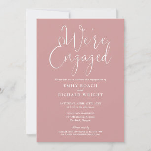 Invitation Nous sommes fiancés Fête de fiançailles Rose Pouss