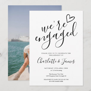 Invitation Nous sommes fiancés Photo de la fête de fiançaille