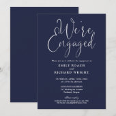 Invitation Nous sommes fiancés Script Fête de fiançailles ble (Devant / Derrière)