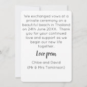 Invitation Nous sommes mariés ! Annonce de mariage (Dos)